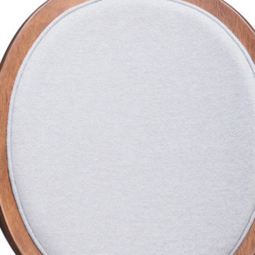 Set of Two Gray And Brown Upholstered Fabric King Louis Back Dining Side Chairs