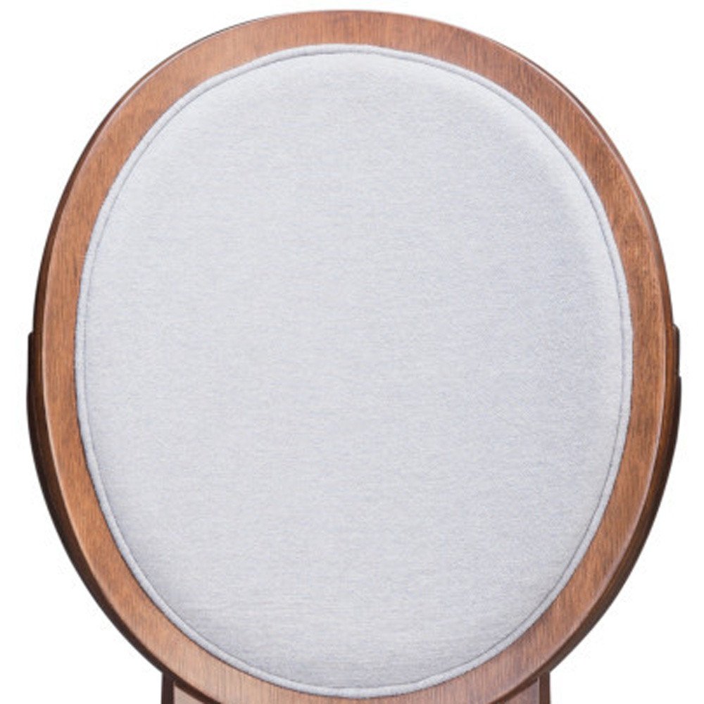 Set of Two Gray And Brown Upholstered Fabric King Louis Back Dining Side Chairs