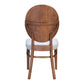 Set of Two Gray And Brown Upholstered Fabric King Louis Back Dining Side Chairs