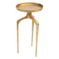 Set of Two Antiqued Gold and Gold Distressed Aluminum Nested Tables