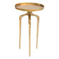 Set of Two Antiqued Gold and Gold Distressed Aluminum Nested Tables