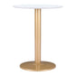 24" Gold And White Round End Table