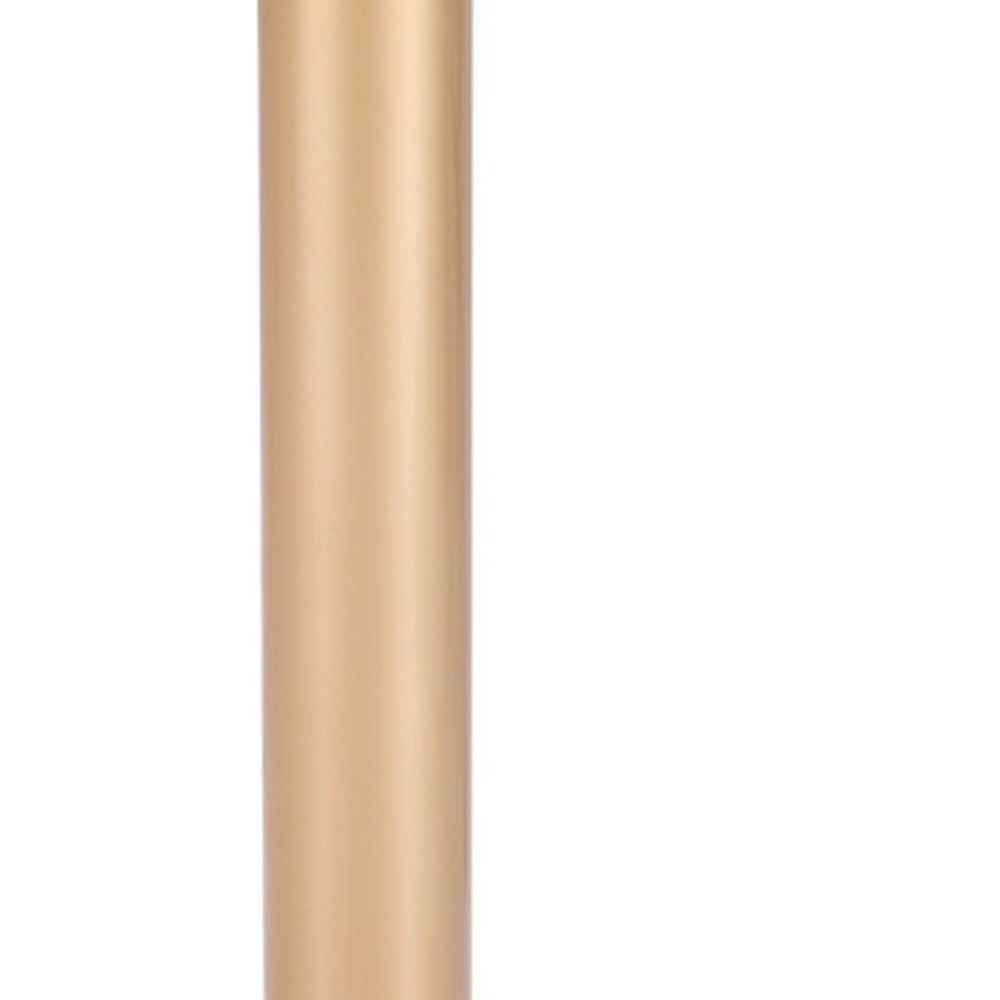 30" White and Gold Wood and Steel Pedestal End Table