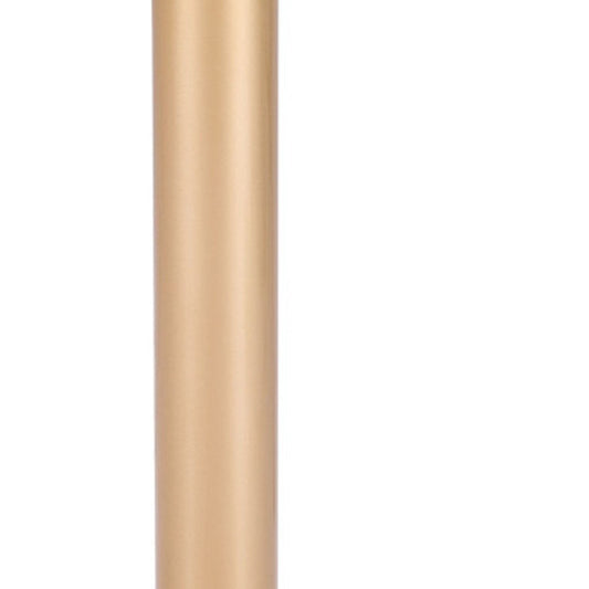 30" White and Gold Wood and Steel Pedestal End Table