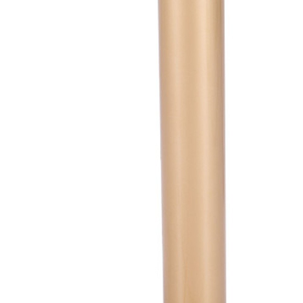 30" White and Gold Wood and Steel Pedestal End Table