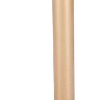 30" White and Gold Wood and Steel Pedestal End Table
