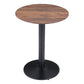 30" Black and Brown Wood and Steel Pedestal End Table