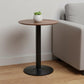 30" Black and Brown Wood and Steel Pedestal End Table