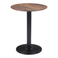 30" Black and Brown Wood and Steel Pedestal End Table