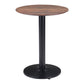 30" Black and Brown Wood and Steel Pedestal End Table