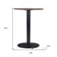 30" Black and Brown Wood and Steel Pedestal End Table