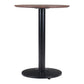 30" Black and Brown Wood and Steel Pedestal End Table