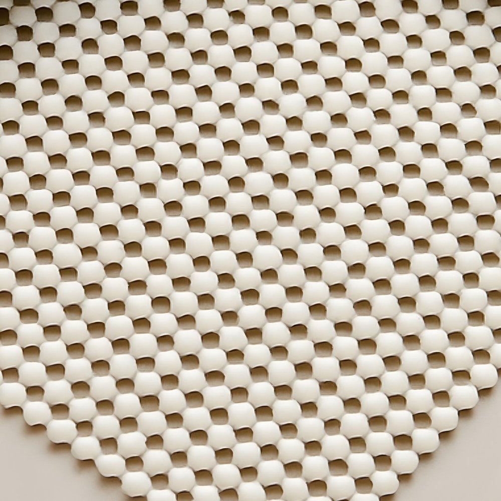 6' x 9' Ivory Striped Weave Non Slip Rug Pad