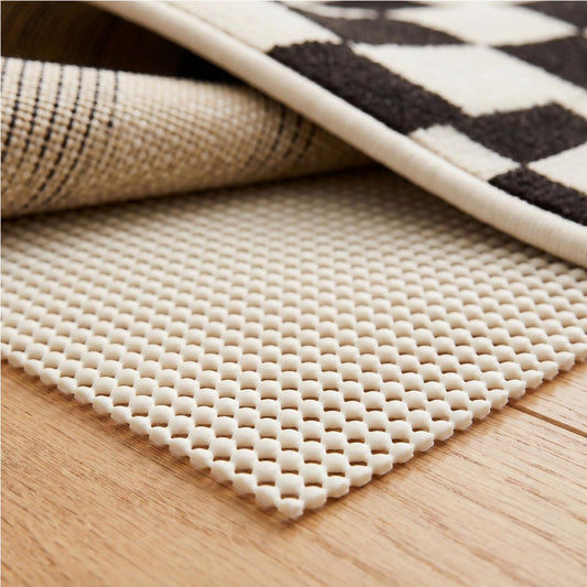 2' x 4' Ivory Striped Weave Non Slip Rug Pad