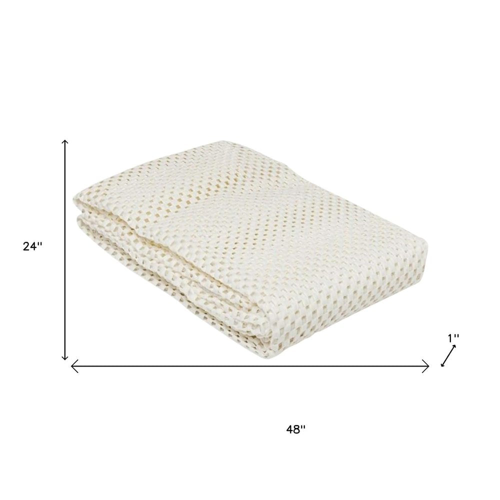 2' x 4' Ivory Striped Weave Non Slip Rug Pad