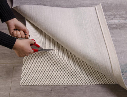 2' x 4' Ivory Striped Weave Non Slip Rug Pad