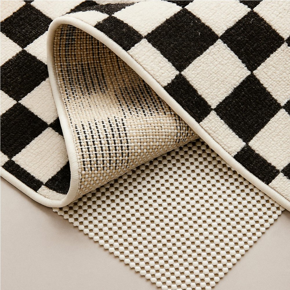 2' x 4' Ivory Striped Weave Non Slip Rug Pad