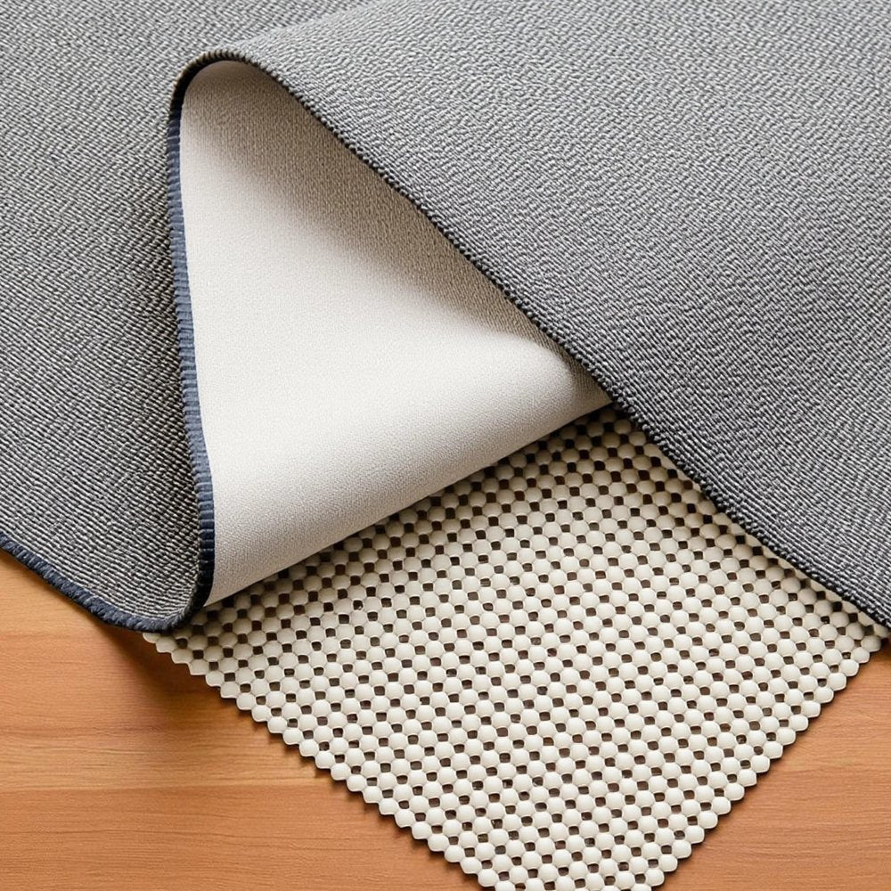 2' x 4' Ivory Striped Weave Non Slip Rug Pad
