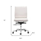 White and Silver Adjustable Swivel Faux Leather Rolling Executive Office Chair