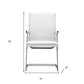 Set of Two White and Silver Faux Leather Conference Office Chair