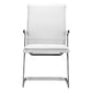 Set of Two White and Silver Faux Leather Conference Office Chair