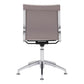 Taupe and Silver Swivel Faux Leather Conference Office Chair