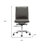 Gray and Silver Adjustable Swivel Faux Leather Rolling Executive Office Chair