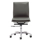 Gray and Silver Adjustable Swivel Faux Leather Rolling Executive Office Chair
