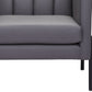 28" Light Gray And Black Faux Leather And Faux Leather Club Chair