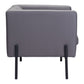 28" Light Gray And Black Faux Leather And Faux Leather Club Chair