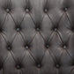 29" Black Faux Leather And Upholstered Tufted Chesterfield Chair