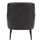 29" Black Faux Leather And Upholstered Tufted Chesterfield Chair
