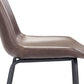 31" Brown and Black Steel Low Back Bar Height Bar Chair