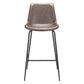 31" Brown and Black Steel Low Back Bar Height Bar Chair