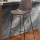 31" Brown and Black Steel Low Back Bar Height Bar Chair