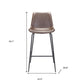 31" Brown and Black Steel Low Back Bar Height Bar Chair