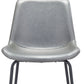 31 " Gray And Black Steel Low Back Bar Height Bar Chair