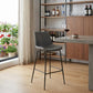 31 " Gray And Black Steel Low Back Bar Height Bar Chair