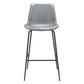 31 " Gray And Black Steel Low Back Bar Height Bar Chair