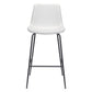 31" White And Black Steel Low Back Bar Height Bar Chair