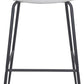 31" White And Black Steel Low Back Bar Height Bar Chair