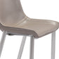 Set of Two 30" Gray And Silver Steel Low Back Bar Height Bar Chairs