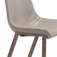 Set of Two 30" Gray And Brown Steel Low Back Bar Height Bar Chairs