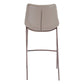 Set of Two 30" Gray And Brown Steel Low Back Bar Height Bar Chairs