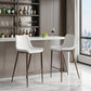 Set of Two 30" White And Brown Steel Low Back Bar Height Bar Chairs