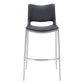 Set of Two 29" Black And Silver Steel Low Back Bar Height Bar Chairs