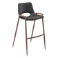 Set of Two 29 " Black And Brown Steel Low Back Bar Height Bar Chairs