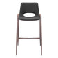 Set of Two 29 " Black And Brown Steel Low Back Bar Height Bar Chairs