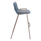 Set of Two 29" Gray And Brown Steel Low Back Bar Height Bar Chairs
