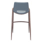 Set of Two 29" Gray And Brown Steel Low Back Bar Height Bar Chairs
